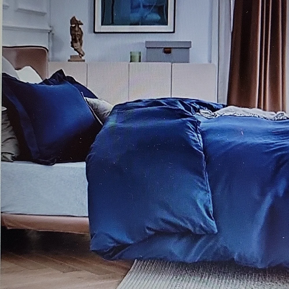 Bedsure navy blue duvet cover 2 sham covers Cal King  3pc set Zipper close New…